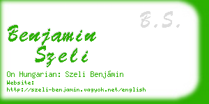 benjamin szeli business card